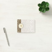 Elegant Leopard Pattern Custom Monogram Post-it® Notes (Kantoor)