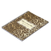 Elegant Leopard Pattern past Naam en Gebeurtenis a Notitieboek (Linkerzijde)
