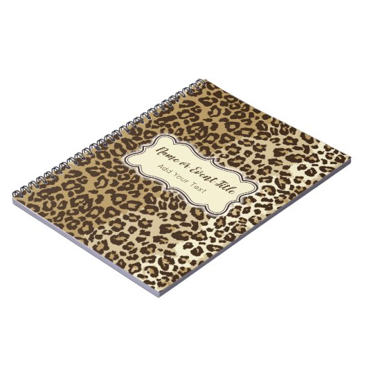Elegant Leopard Pattern past Naam en Gebeurtenis a Notitieboek (Linkerzijde)