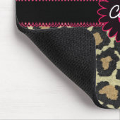 Elegant Leopard Print en Polka Dot Monogram Muismat (Hoek)