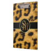 Elegant Leopard Print Monogram - Klembord (Links)