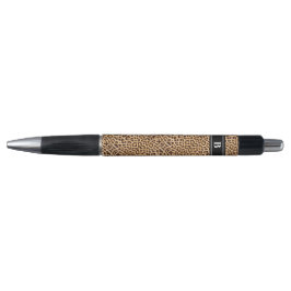 Elegant Leopard Print Monogram Pen