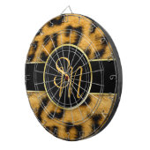 Elegant Leopard Print Monogram Script - Dartboard Dartbord (Voorkant Rechts)