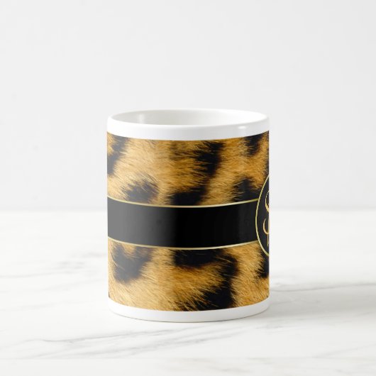 Elegant Leopard Print Monogram script - Mok (Center)