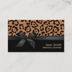 Elegant Leopard Print Personal Shopper Visitekaartje