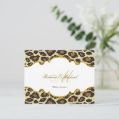 Elegant Leopard Wedding Invites Kaart (Staand voorkant)