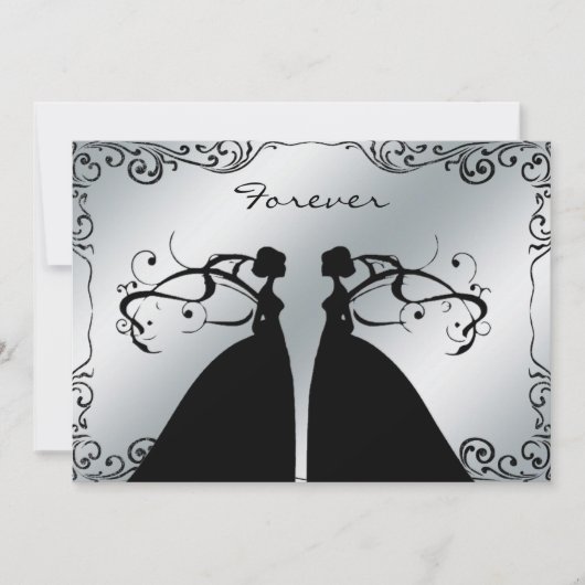 Elegant Lesbian Gay Wedding Invitation Kaart (Voorkant)