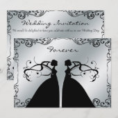 Elegant Lesbian Gay Wedding Invitation Kaart (Voorkant / Achterkant)