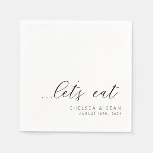 Elegant Let's Eat Bruiloft Receptie Servet