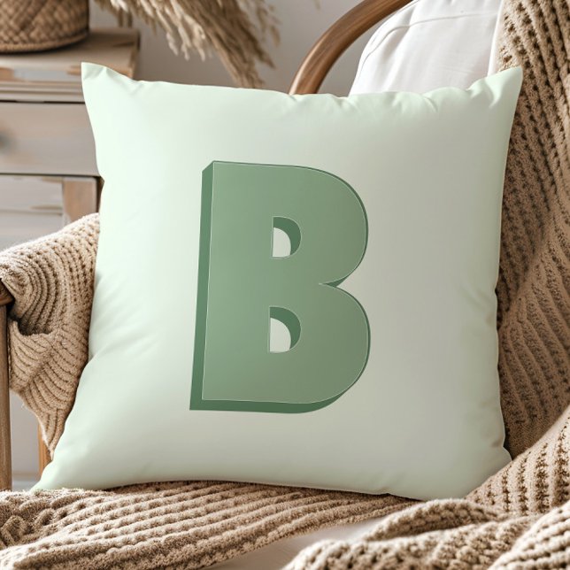 Elegant Letter B Monogram Personalized Initial Kussen (Creator heeft geüpload)