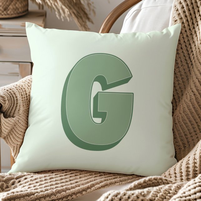 Elegant Letter G Monogram Personalized Initial Kussen (Creator heeft geüpload)
