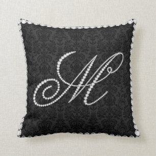 Elegant Letter M Sparging Diamonds -Monogram Kussen