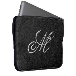Elegant Letter M Sparging Diamonds-Monogram Laptop Sleeve