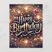 Elegant levendig Glitter Verjaardag briefkaart (Voorkant)