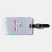 Elegant Libra Zodiac Sign Moeder parelstijl Bagagelabel (Voorkant horizontaal)