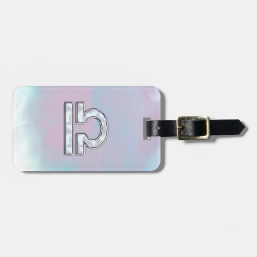 Elegant Libra Zodiac Sign Moeder parelstijl Bagagelabel (Voorkant horizontaal)