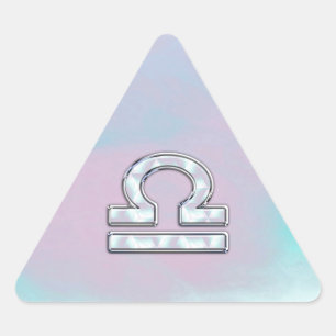 Elegant Libra Zodiac Sign Moeder parelstijl Driehoek Sticker