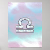 Elegant Libra Zodiac Sign Moeder parelstijl Poster (Voorkant)