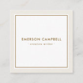 Elegant licht aan bruine rand minimaal vierkante visitekaartje (Voorkant)