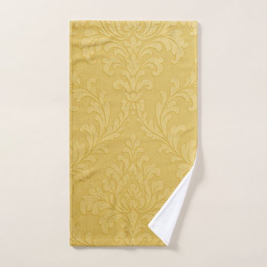 Elegant Licht Goud Barok Damast Custom Bad Handdoek (Handdoek)
