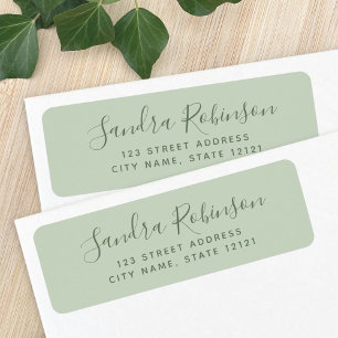 Elegant licht groen retouradres labels
