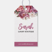 Elegant licht kastanjebruin en beige bloemen zakel cadeaulabel (Voorkant)