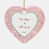 Elegant licht ons eerste Valentijn Ornament (Achterkant)