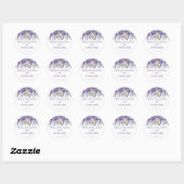 Elegant Licht Paarse Lavendel Rozen Bloemenbruilof Ronde Sticker (Vel)