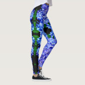 Elegant licht paarse magenta bloemenhortensia leggings (Rechts)