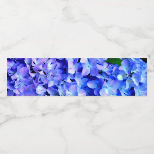 Elegant licht paarse magenta bloemenhortensia waterfles etiket (Enkel label)