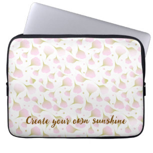 Elegant licht poeder roze aangepaste quote laptop sleeve