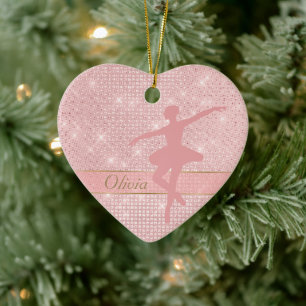 Elegant Licht Roze Ballerina Valentijn Ornament