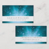 ELEGANT LICHT SPARKLE grillige bokeh blauwgroen bl Visitekaartje (Voorkant / Achterkant)