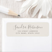 Elegant lichtbeige bruine plaatlabels etiket (Insitu)