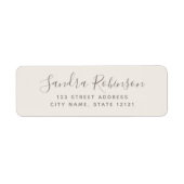 Elegant lichtbeige bruine plaatlabels etiket (Voorkant)