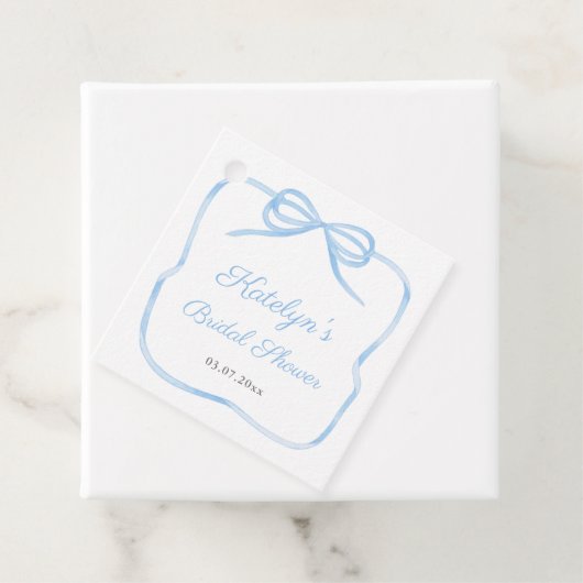 Elegant lichtblauw boeg Vrijgezellenfeest Bedankjes Labels (In situ)