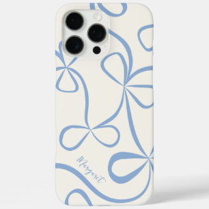 Elegant Lichtblauw Boog Patroon Aangepaste Naam iPhone 16 Pro Max Hoesje