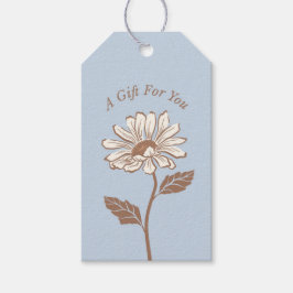 Elegant Lichtblauw Daisy Gift Label Cadeaulabel