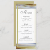 Elegant lichtblauw goud modern huwelijksmenu menu (Voorkant / Achterkant)