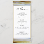 Elegant lichtblauw goud modern huwelijksmenu menu (Voorkant)