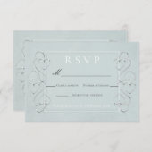 Elegant Lichtblauw Huwelijksfeest RSVP Menu Keuze Kaart (Voorkant / Achterkant)