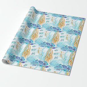 Elegant lichtblauw onder de koraalriffen in zee cadeaupapier