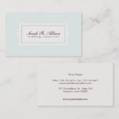 Elegant Lichtblauw Professioneel Consultant Visitekaartje (Voorkant / Achterkant)