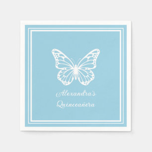 Elegant Lichtblauw Quinceañera - Vlinder  Servet