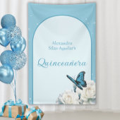 Elegant lichtblauw Quinceañera - welkomstborden Spandoek