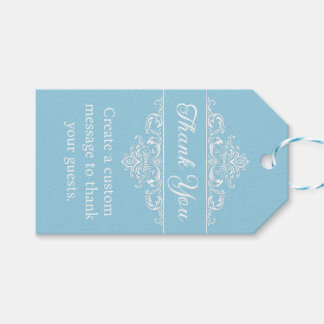 Elegant Lichtblauwe Quinceañera Vlinder Verjaardag Cadeaulabel