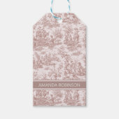 Elegant lichtbruin toile de jouy cadeaulabel (Voorkant)