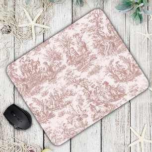 Elegant  lichtbruin toile de jouy muismat