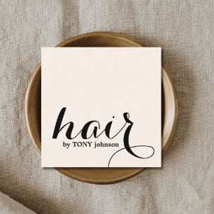 Elegant lichtgeel zwart vet haar vierkante visitekaartje