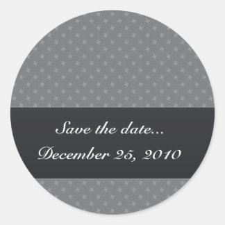 Elegant lichtgrijs achthoekig patroon op ruw grijs ronde sticker